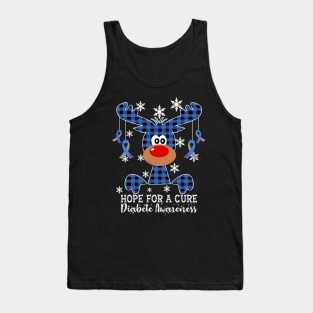 Reindeer Hope For A Cure Diabete Awareness Christmas Tank Top